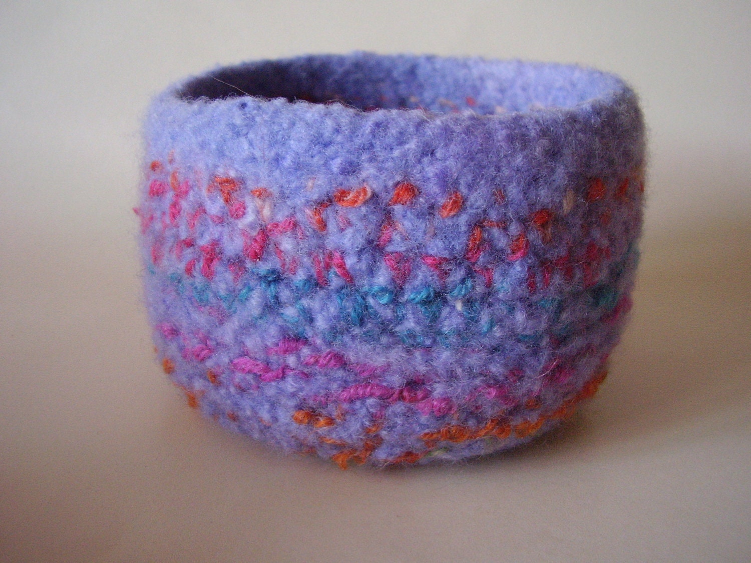 felted wool bowl container treasure dish periwinkle mix