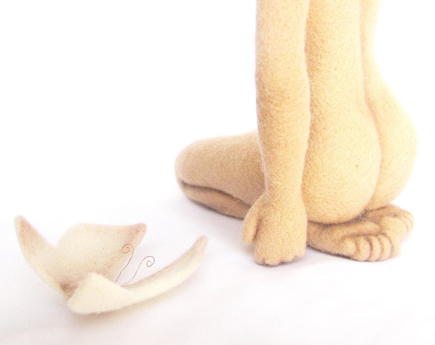 OOAK Art Doll. Needle felted Doll "Girl with a butterfly". Unique doll. Soft sculpture. Winter