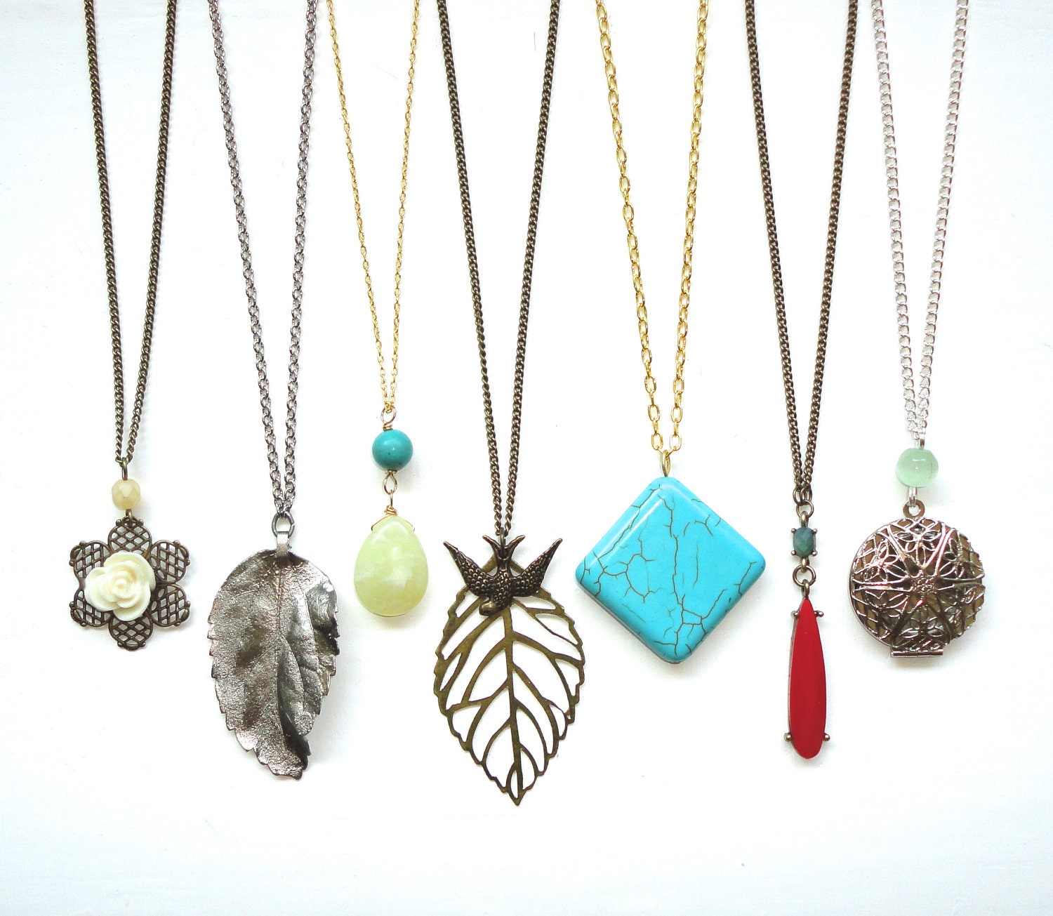Long Pendant Necklaces - You Choose Two for 32 Dollars - Sale Price - Gift Idea