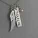 I BELIEVE 16 inch Sterling Silver Necklace with Swarovski Pearl or Crystal Necklace - 16 inch Sterling Silver chain - Angel Wing Necklace