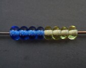 Red white and blue. Handmade Lampwork spacer bead set SRA CPteam FHFTeam