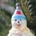 1940s / 1950s Snowman Clown Christmas Ornament, Mercury Glass, Hand Blown Post World War II West Germany.