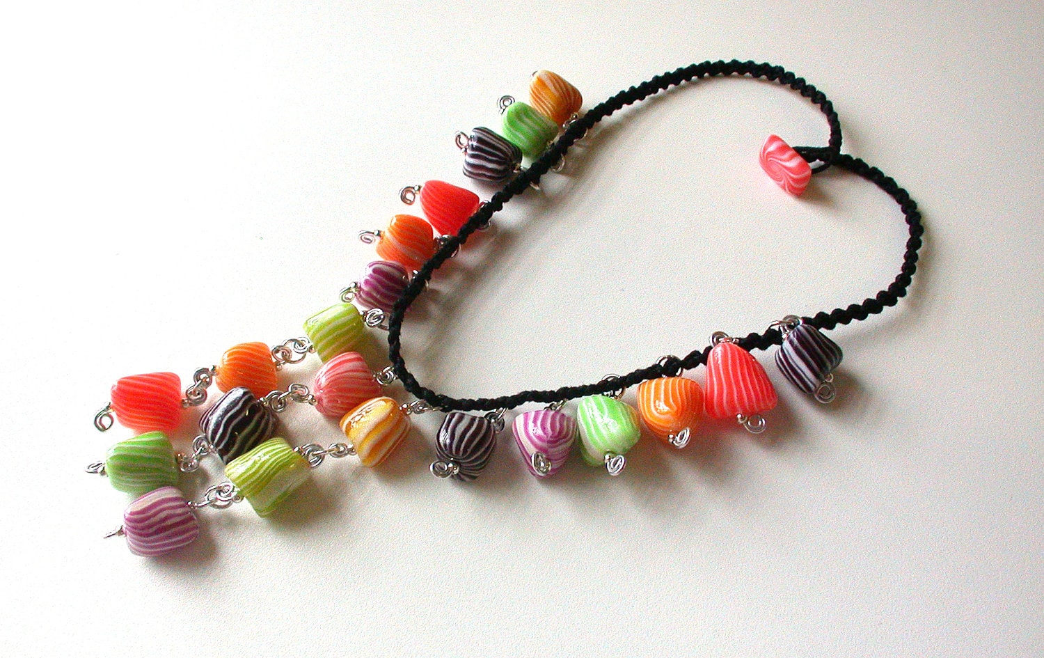 Polymer Clay Necklace Berlingot Candies