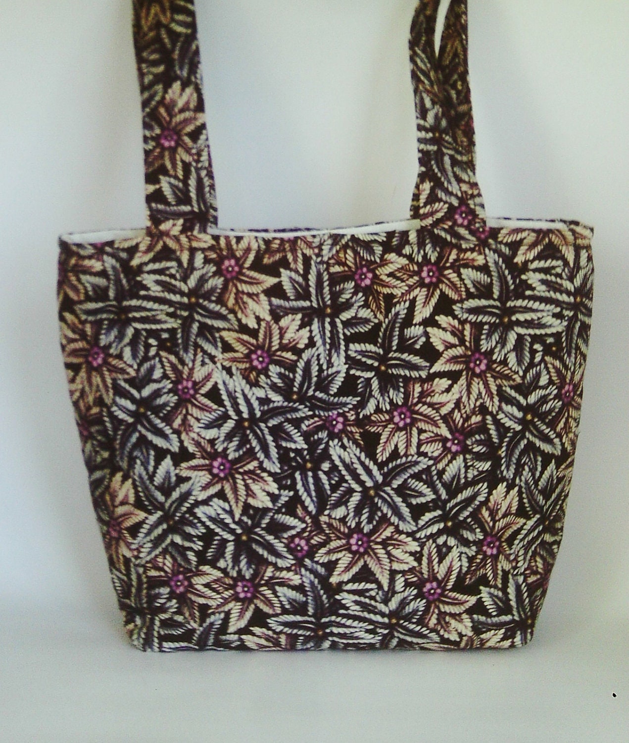 Fabric Floral Tote Purse Bag Craft Tote Sewing Tote
