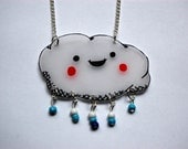 CUSTOM - Kawaii Happy Cloud Shrink Plastic Necklace