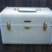 Vintage Samsonite Pale Green Tweed Train Case - Pale Green Travel Make Up Case