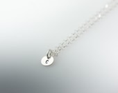 Necklace With Customized Tiny Silver Initial Charm