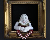 Humpty Dumpty--sculpted figure/doll in shadowbox