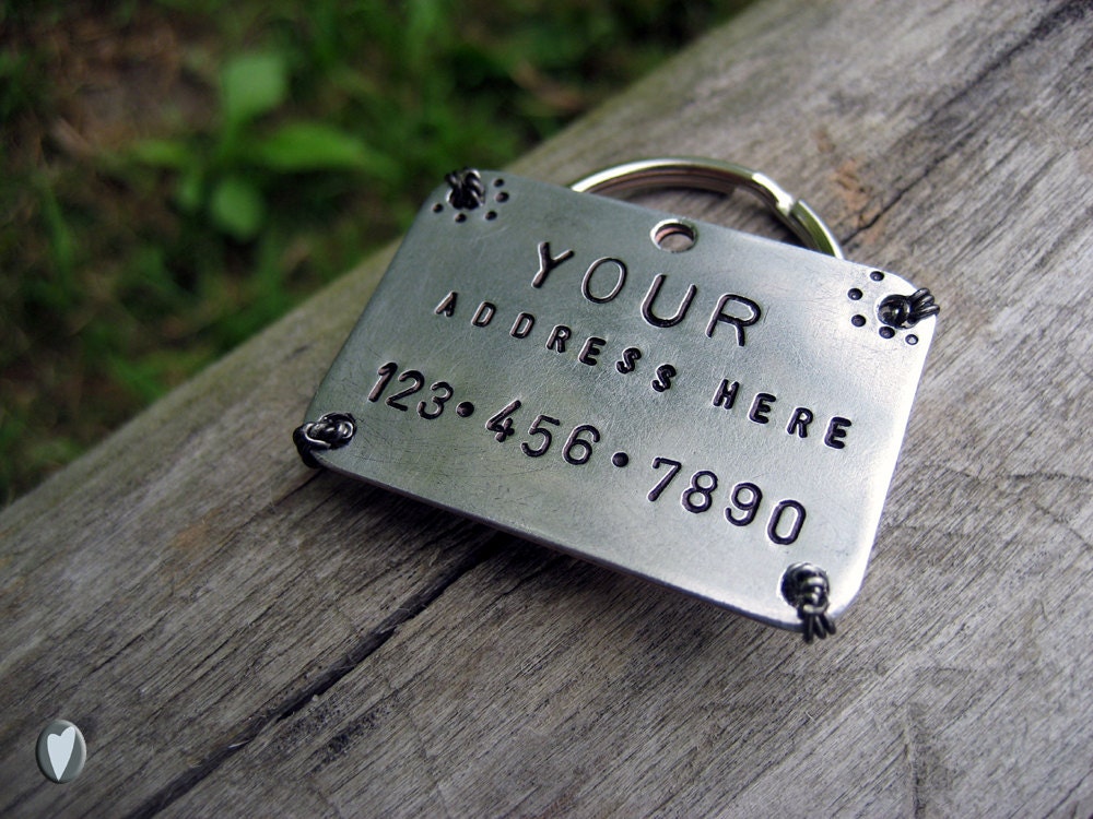 Copper, Brass, Nickel Silver Pet Id Tag - Mixed Metal - Unique Pet Id Tag - Aluminum - Gunmetal Wire