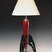 Table Lamp. Atomic retro rocket lamp. Metallic red. 50s. Steam punk. Art Deco. Space age. Sky Captain. 144