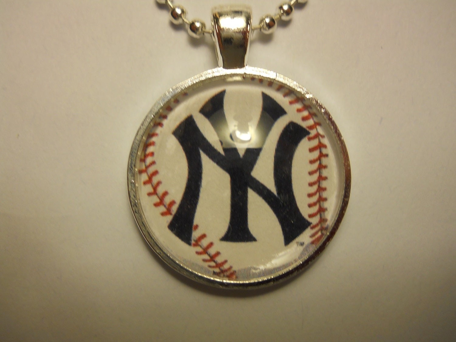 NY Yankees Glass Tile Pendant