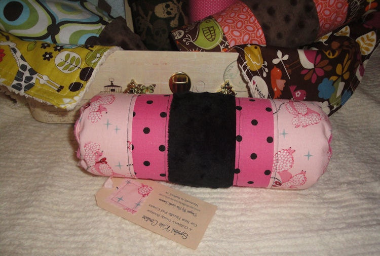 Reversible Arm Pad Handle Cover - Pink Poodles with Black Polka Dots