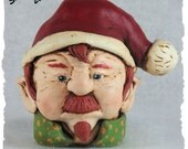 Norman the Misfit Elf Ornament - Ooak Santa's Helper  - Second Sculpt in a 2012 Christmas Series