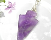 Amethyst Necklace Sterling Silver Amethyst Necklace Gemstone Arrow Necklace Purple Gemstone Jewelry