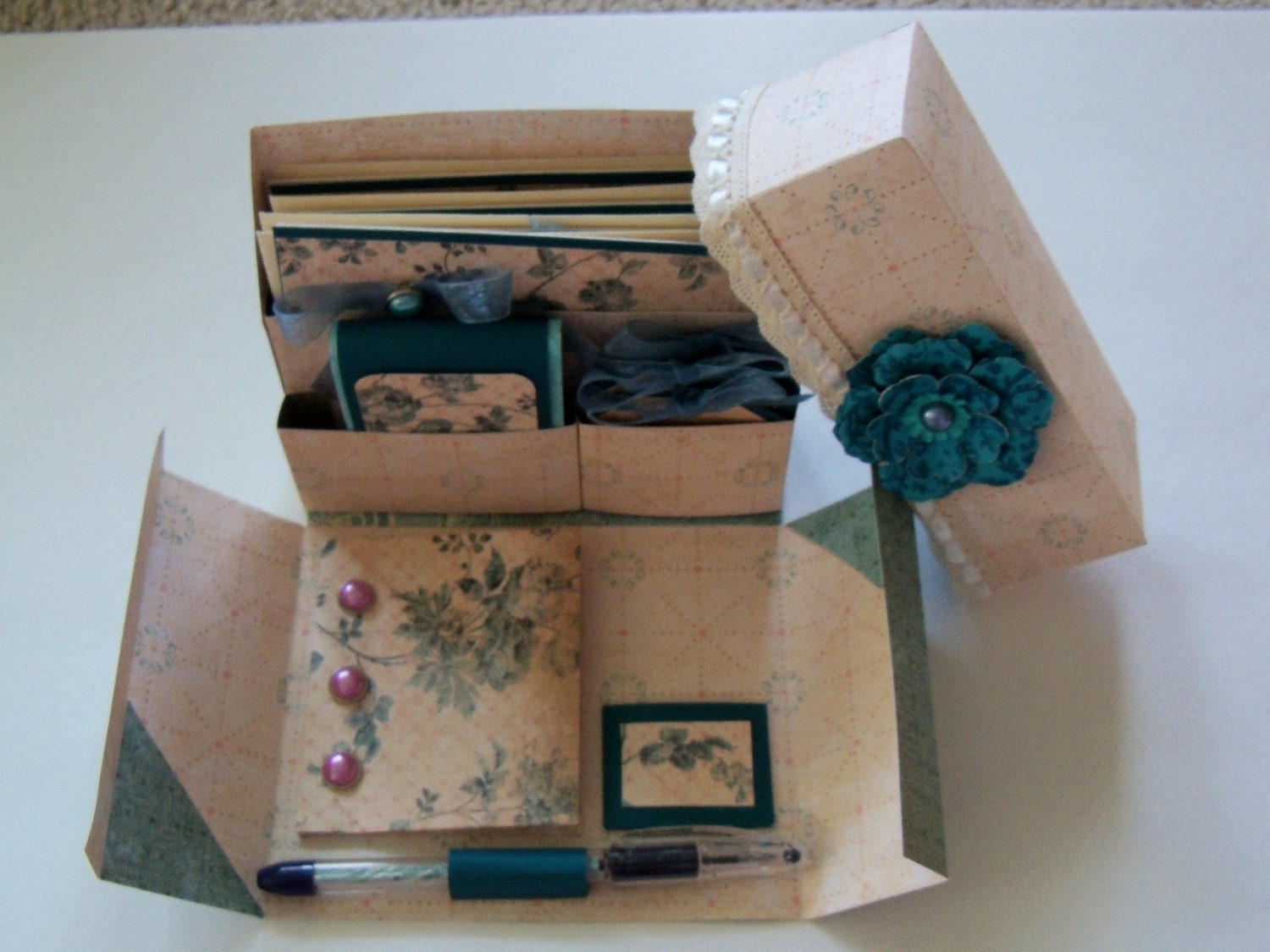Blue Drop Down Stationery Box
