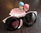 Swarovski AB Crystal Keyhole Sunglasses- Vintage-style Eyeglasses with Swarovski Crystals