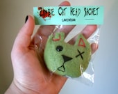 Set of 2 Zombie Cat Head Sachets - Lavender