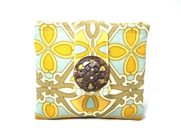 Wallet,  Zipper Pouches, Cotton,Teal, Olive Green, Gold, Cream