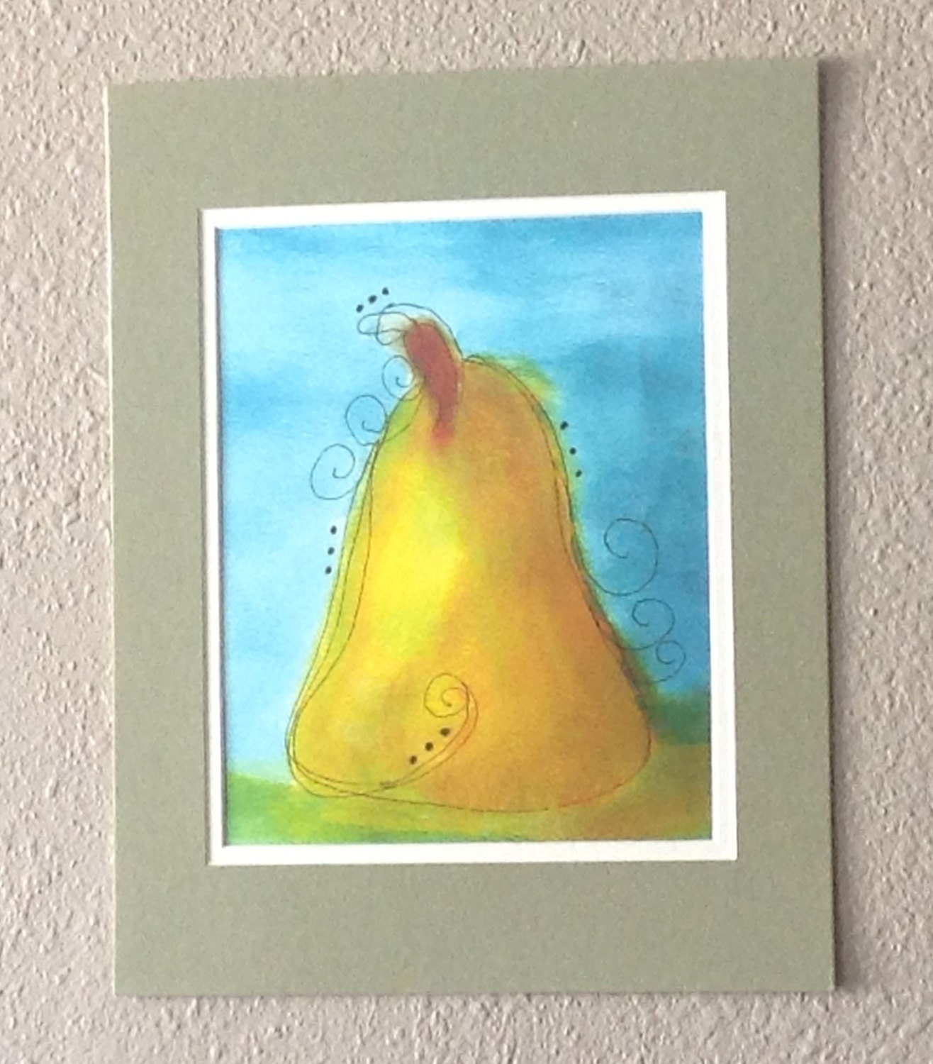 Pear  8 X 10 orginial watercolor art print
