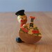 Vintage Folk Art Young Boy w Lute or Instrument - Russian