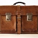 SHABBY but chic vintage french real leather SCHOOLBAG - BRIEFCASE with great patina