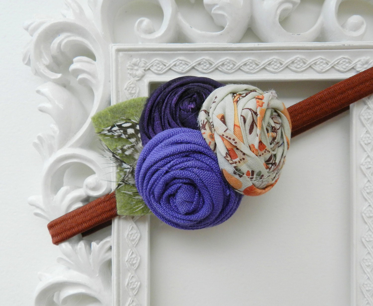 Thanksgiving Headband - Purple Headband - Matilda Jane M2M - Newborn Headband - Photo Prop - Feather Headband