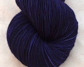 Fingering Weight, "Midnight" Merino Wool Superwash Yarn, 4 oz, machine washable yarn