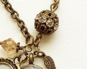 Brass Rhinestone Filigree Ball Decoration