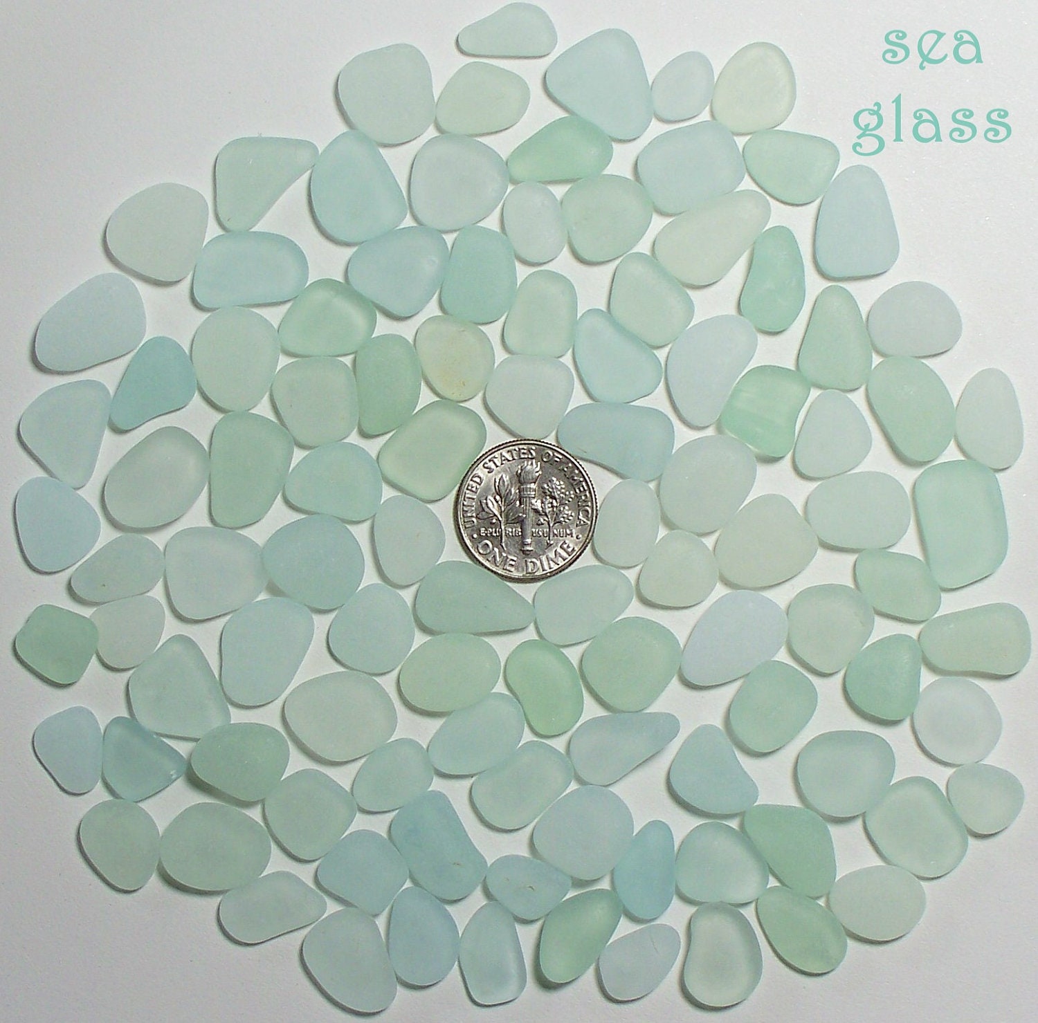 Pastel Aqua Sea Foam (100) Jewelry Quality Genuine Beach Sea Glass lot Free US Shipping (X6)
