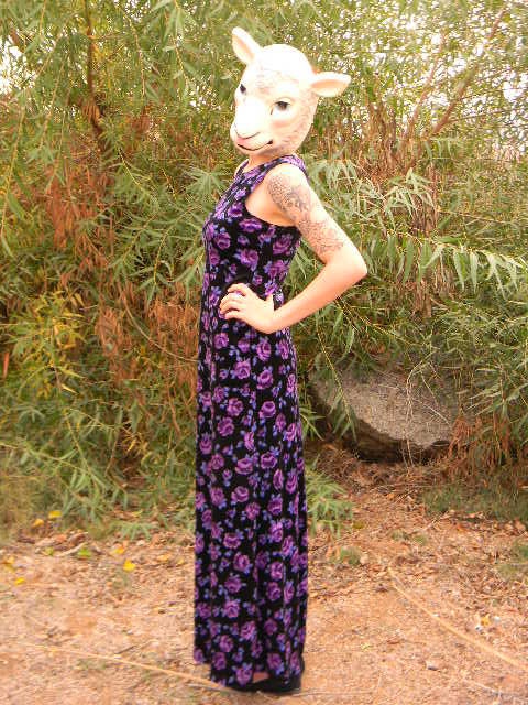 Rose Floral Grunge Velvet Sleveless Maxi Violet, Black, Blue