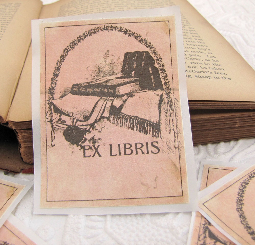 Bookplate Stickers- Vintage Inspired- Ex Libris