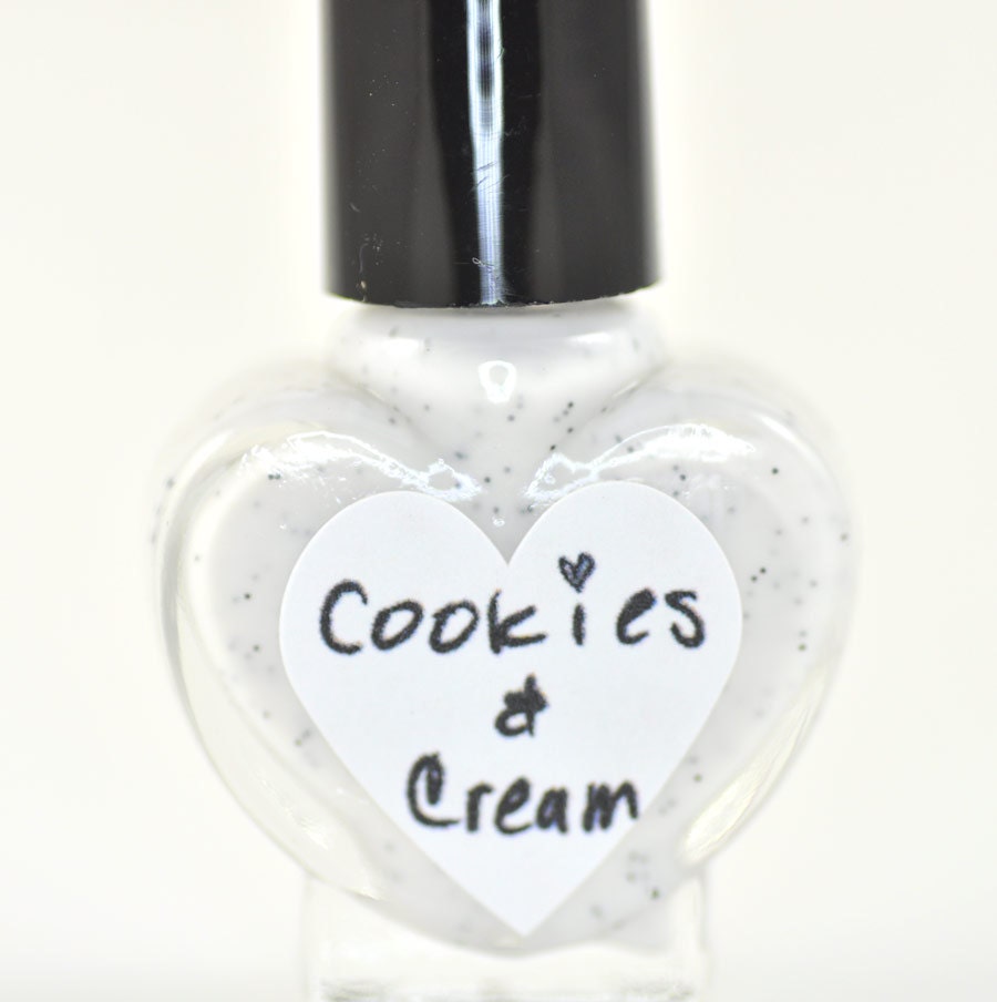 Cookies and Cream Black and White Nail Polish 5ml Mini Bottle