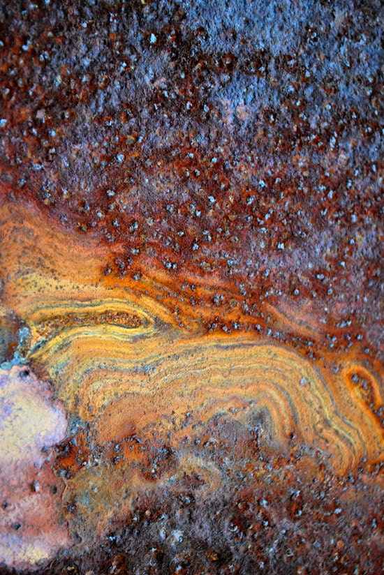 Abstract Art Photography Print - metal rust corrosion pattern wall art decor "Nebulous" / custom sizes and canvas wraps available