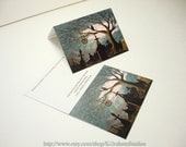Halloween Invitations with 8 Miniature Framable Art GRAVEYARD OWL by K Graham Spooky Tree Glowing Jackolantern Full Moon 8 Party Invitations