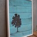 Reclaimed Wood Brown and Turquoise Tree Painting