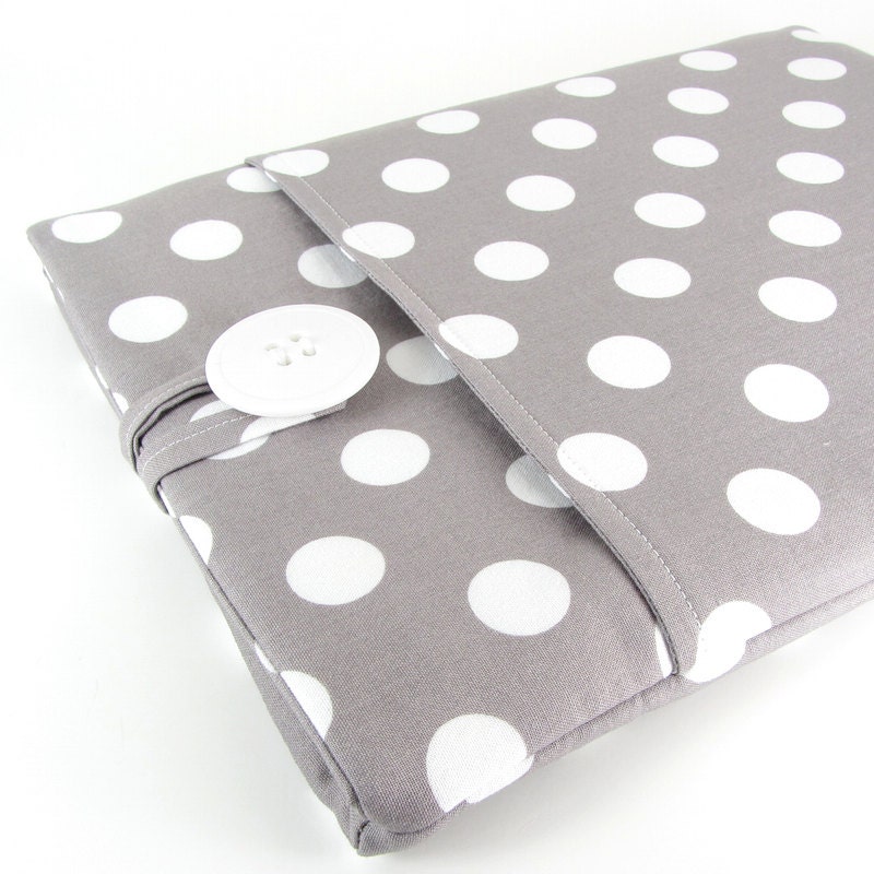 MacBook Pro Case, MacBook Pro Sleeve, MacBook Pro 13 Case, MacBook Pro 13 Sleeve, MacBook Pro Retina Case - Grey Polka Dot