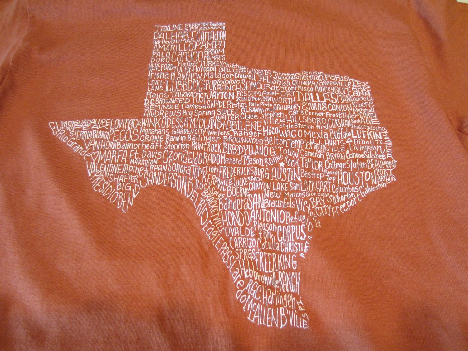 Texas City T-shirt  - "I've Been Everywhere" - Texas Orange