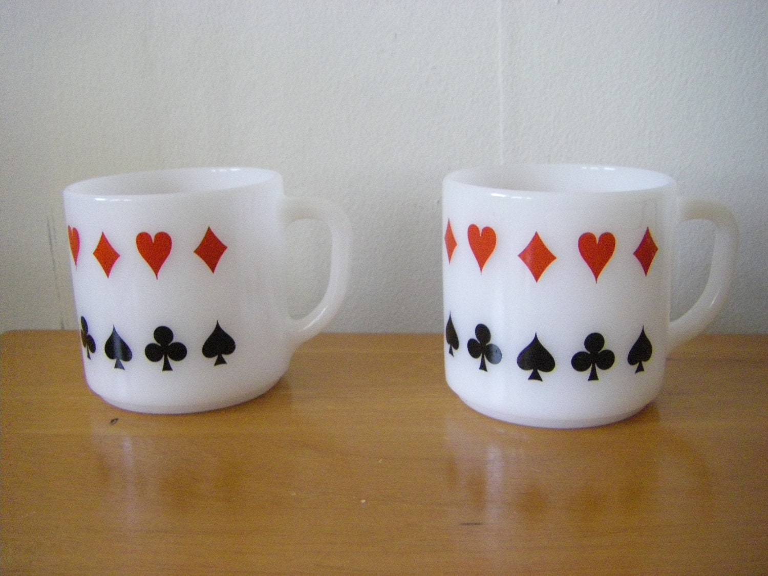 2 Federal Milk Glass Mugs