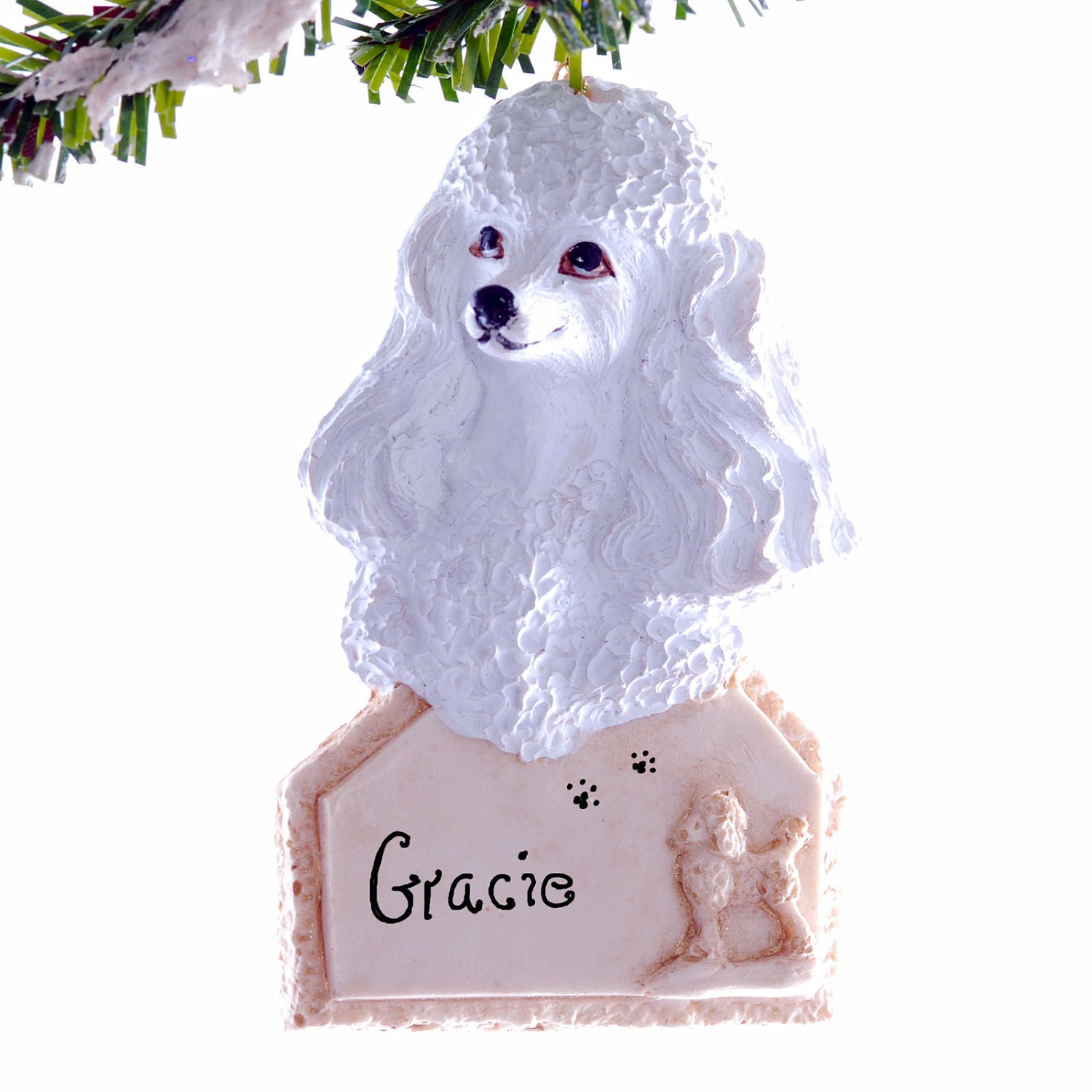 poodle personalized christmas ornament white by poodle personalized christmas ornament white by