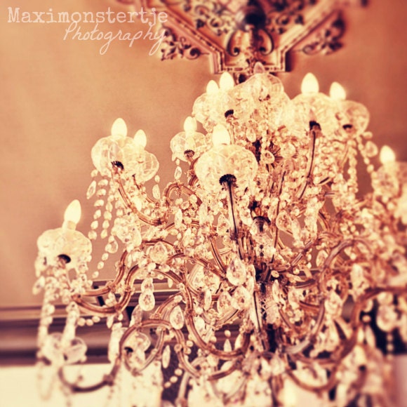 Chandelier Photograph, Glamorous, Romantic, Pastel, Powder, Renaissance, Sparkling, Shiny, Shabby Chic, Baroque - Glam Goddess