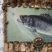 Vintage Fish Print, OOAK, Cabin Decor, Lake Cottage Decor, Lodge Decor, Vintage Trout Fish Decorative Ornament, 5" x 6 1/4"