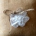 Sweet Burlap Wedding Ring Bearer Pillow (with white tulle flower)