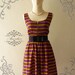 BIG SALE Summer Stripe Amor Vintage Inspired Purple Yellow Stripe Party Dress Vintage Chic Chiffon Party Mini Dress -Fit XS-M-