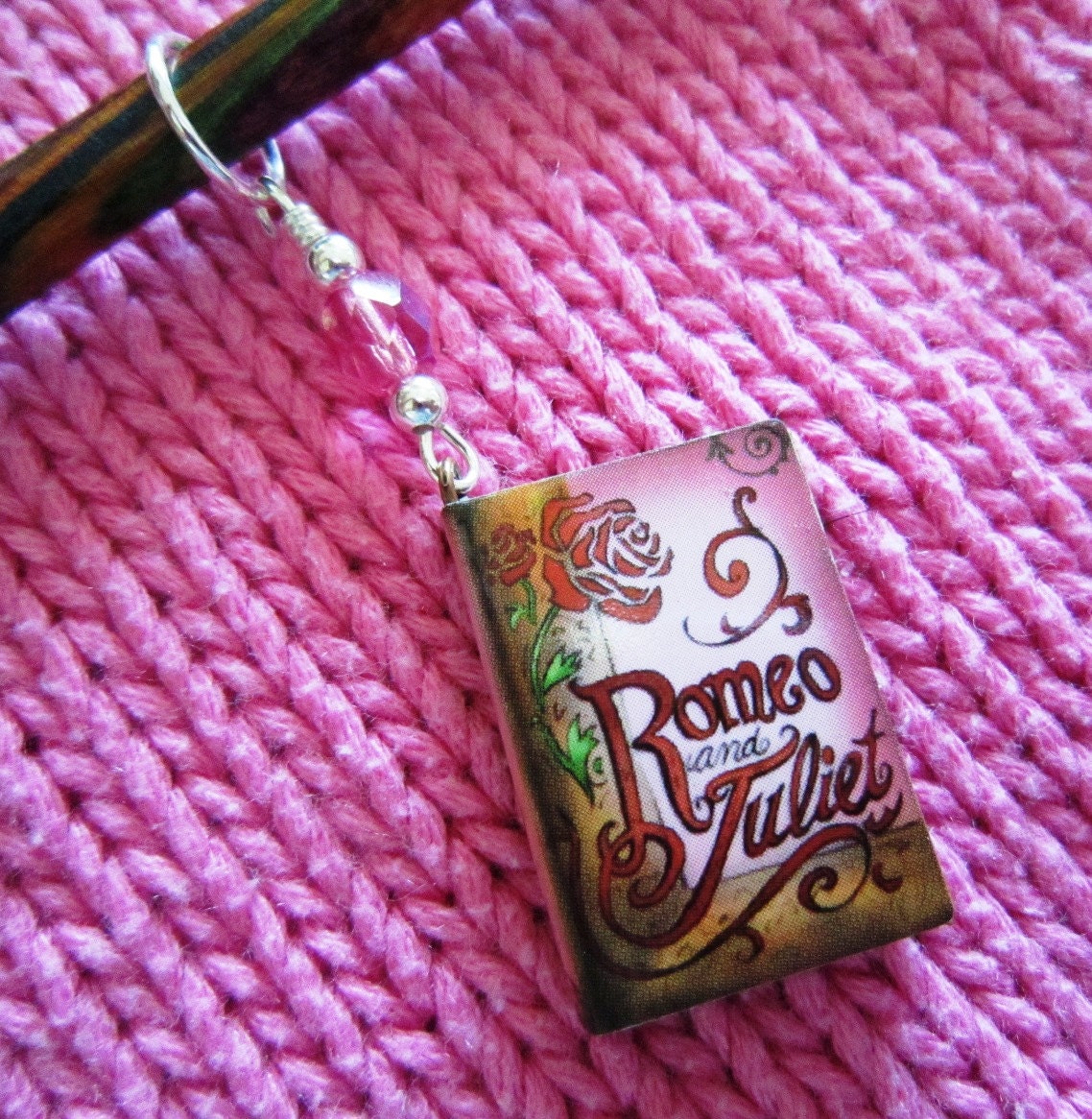William Shakespeare's Romeo and Juliet 3 Dimensional Book Stitch Marker - Listing is for ONE Stitch Marker