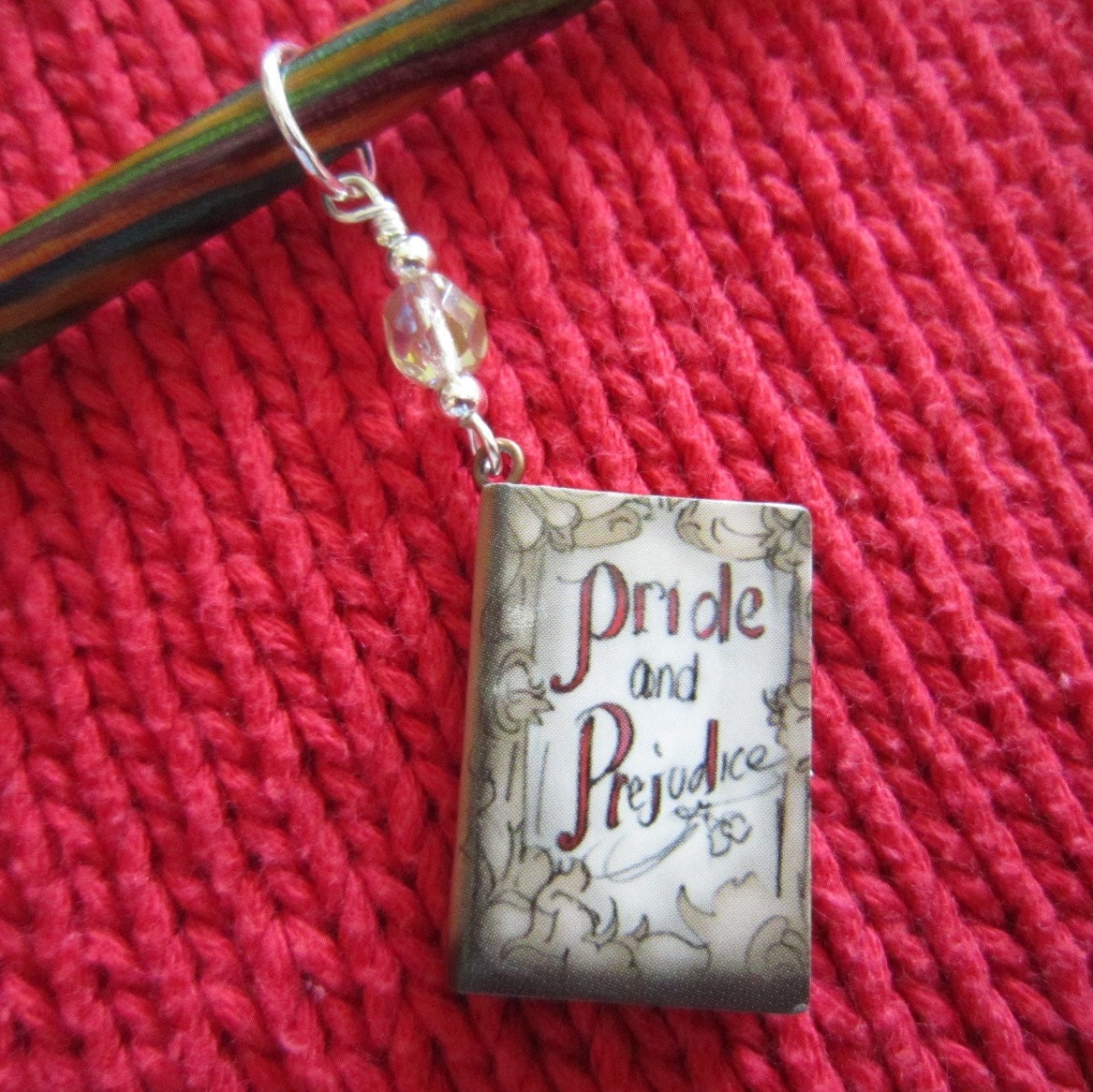 Jane Austen's Pride and Prejudice 3 Dimensional Book Stitch Marker - Listing is for ONE Stitch Marker