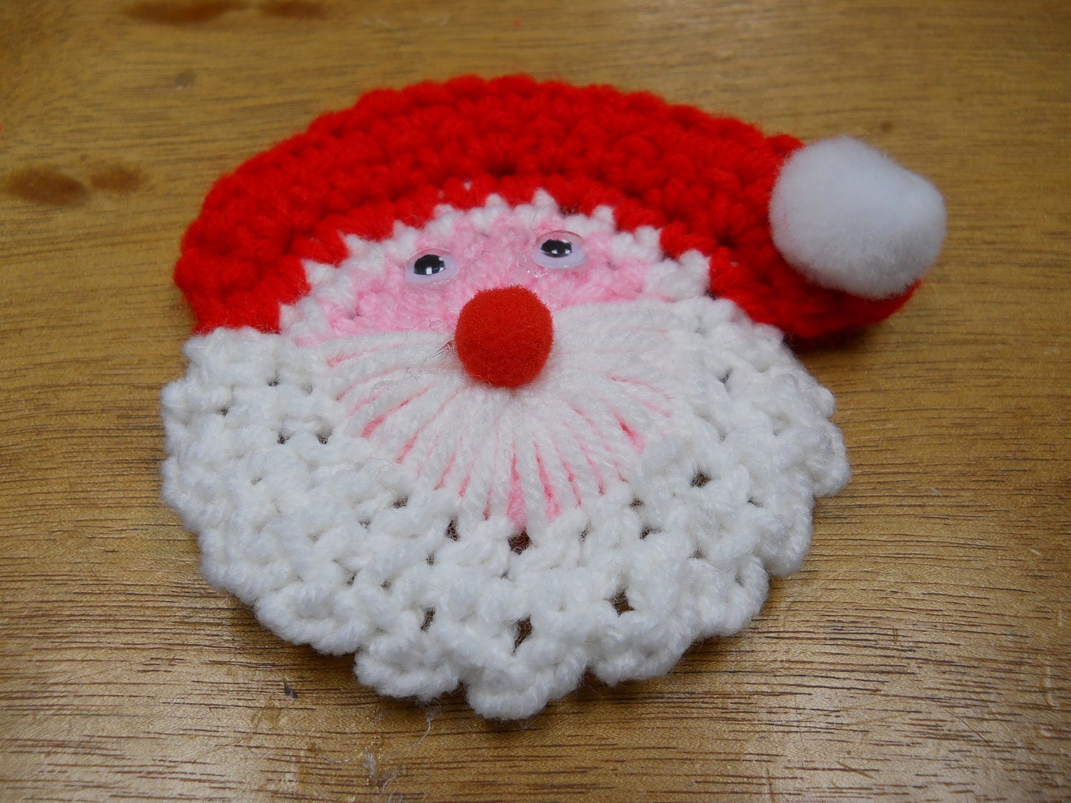 Crochet Santa Lapel Pin Pattern by craftsthingsdesigns on Etsy