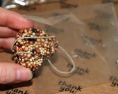 24 petite bird seed hearts in eco-friendly cello - birdseed wedding favor, love birds, DIY assembly, super saver