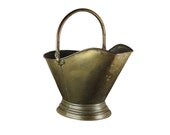Antique English Brass Coal Scuttle With Adjustable Handle, Lovely Original Patina, Great Decorative Piece
