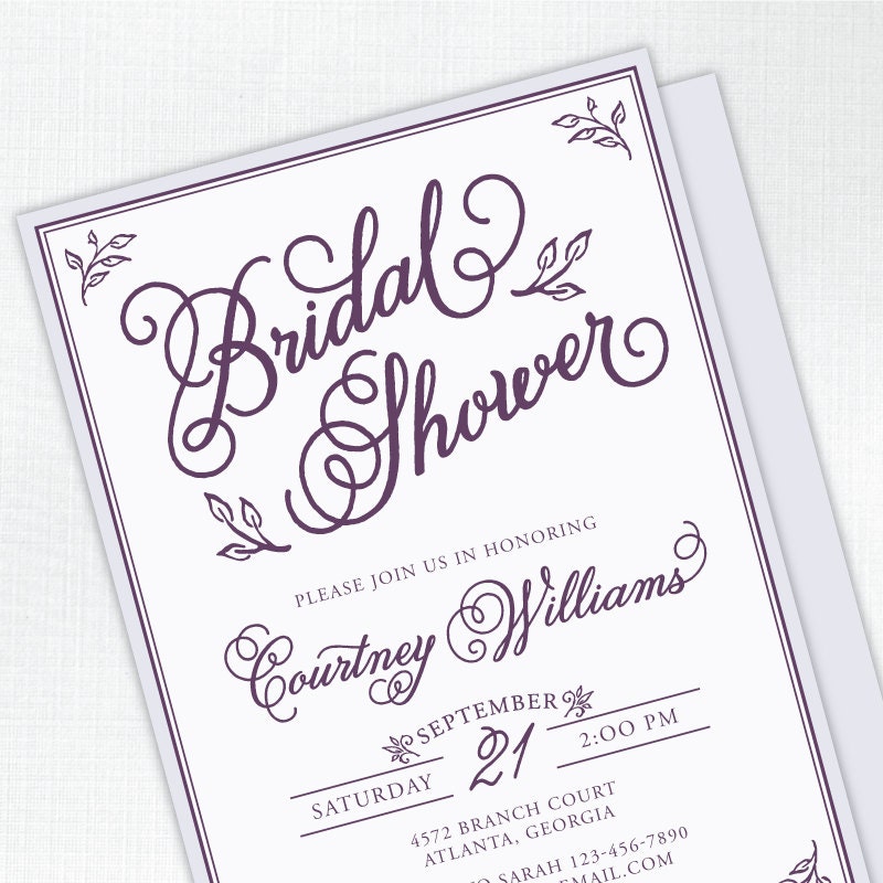 Rustic Branches Bridal Shower Invitation - PRINTED - Printable file also available Il_570xn