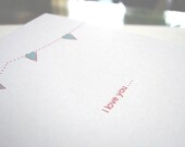 Valentine Couple Love Card - Anniversary Love Card - Birthday Love Card - Love Heart Bunting